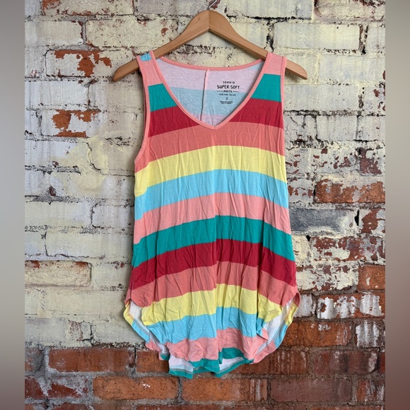 torrid Tops - Torrid Multicolor Striped Tank Top